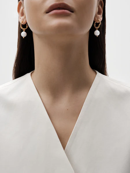 Itu-korvakorut lasihelmi hopea kullattu - Image 3